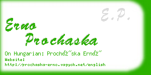 erno prochaska business card